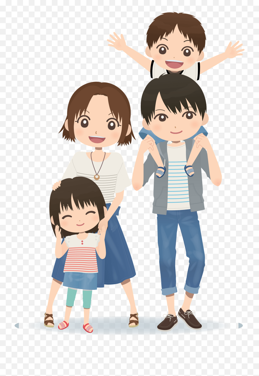 Family Of Four Clipart - Holding Hands Emoji,Siblings Clipart