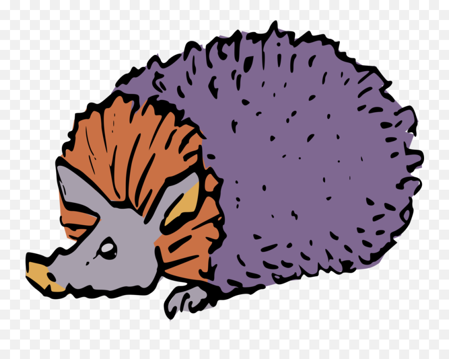 Porcupine Head Purple Png Clipart - Animal Emoji,Porcupine Clipart