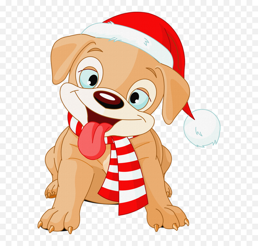 Christmas Cartoon - Free Christmas Clipart Pets Emoji,Christmas Dog Clipart