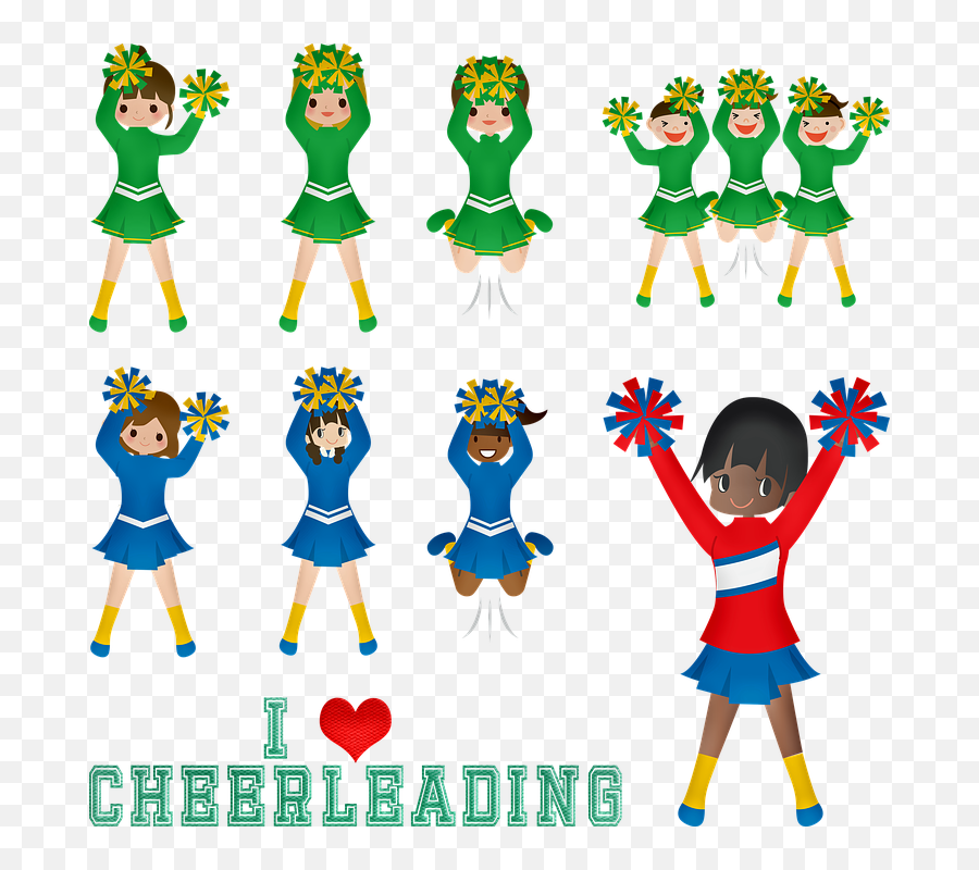 Cheerleader Basketball Child Cute Public Domain Image - Freeimg Lider De Torcida Png Emoji,Cheer Megaphones Clipart