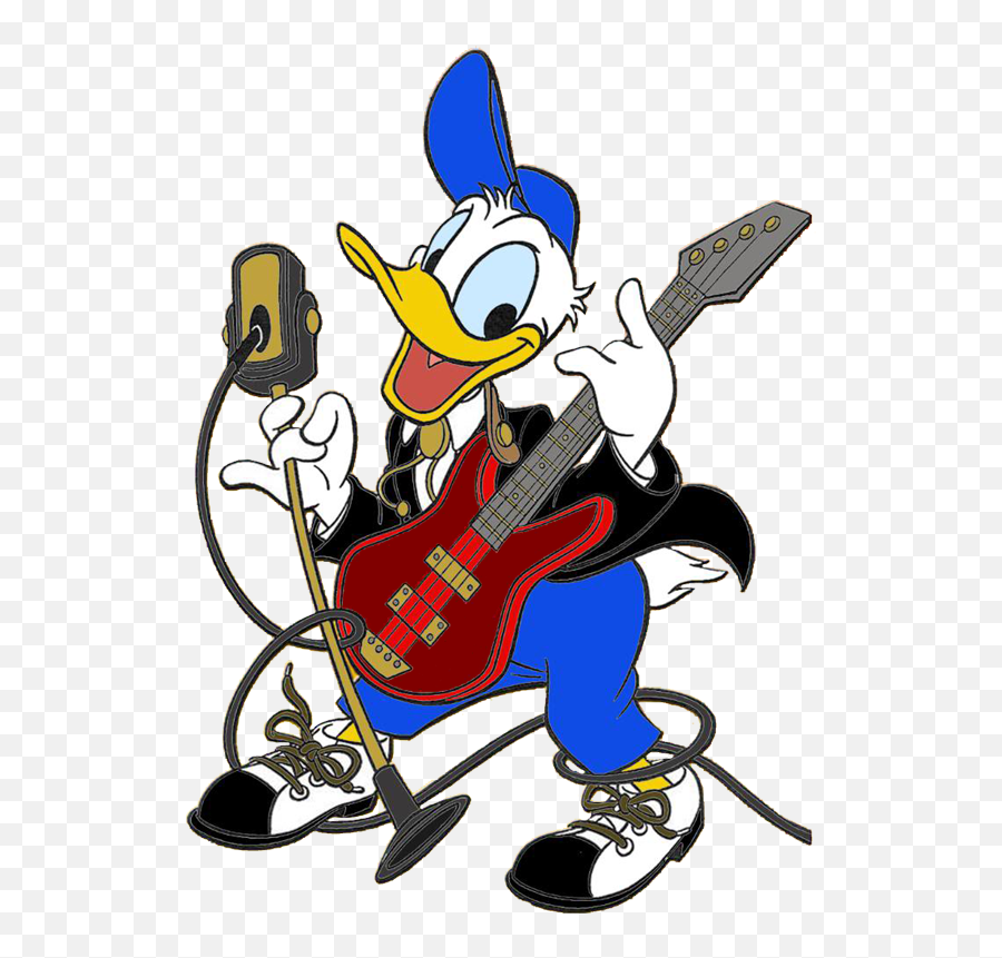 Donald Duck With Guitar Transparent Png - Donald Duck Music Emoji,Music Clipart
