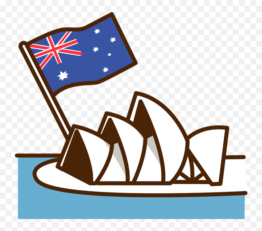 Sydney Opera House In Australia Clipart - Australian Flag With Opera House Emoji,Opera Clipart