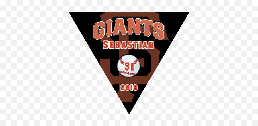 Giants Vinyl Pennant B60847 Digitally Printed Vinyl Softball Emoji,Usa Softball Logo