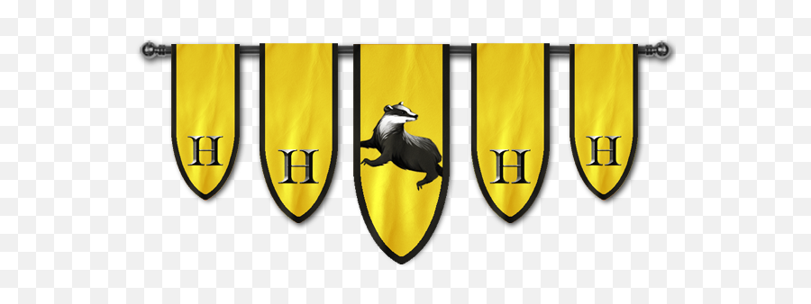 Download Hufflepuff Banner - Hogwarts Banner Png Image With Banderines Hufflepuff Emoji,Hufflepuff Logo