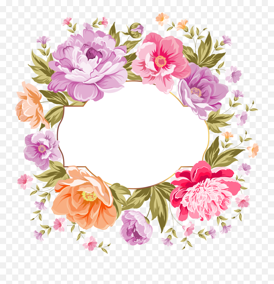 67185691 Flower Clipart Cute Sprig Of Spring Flowers - Frame Of Flowers Wedding Emoji,Spring Flowers Clipart