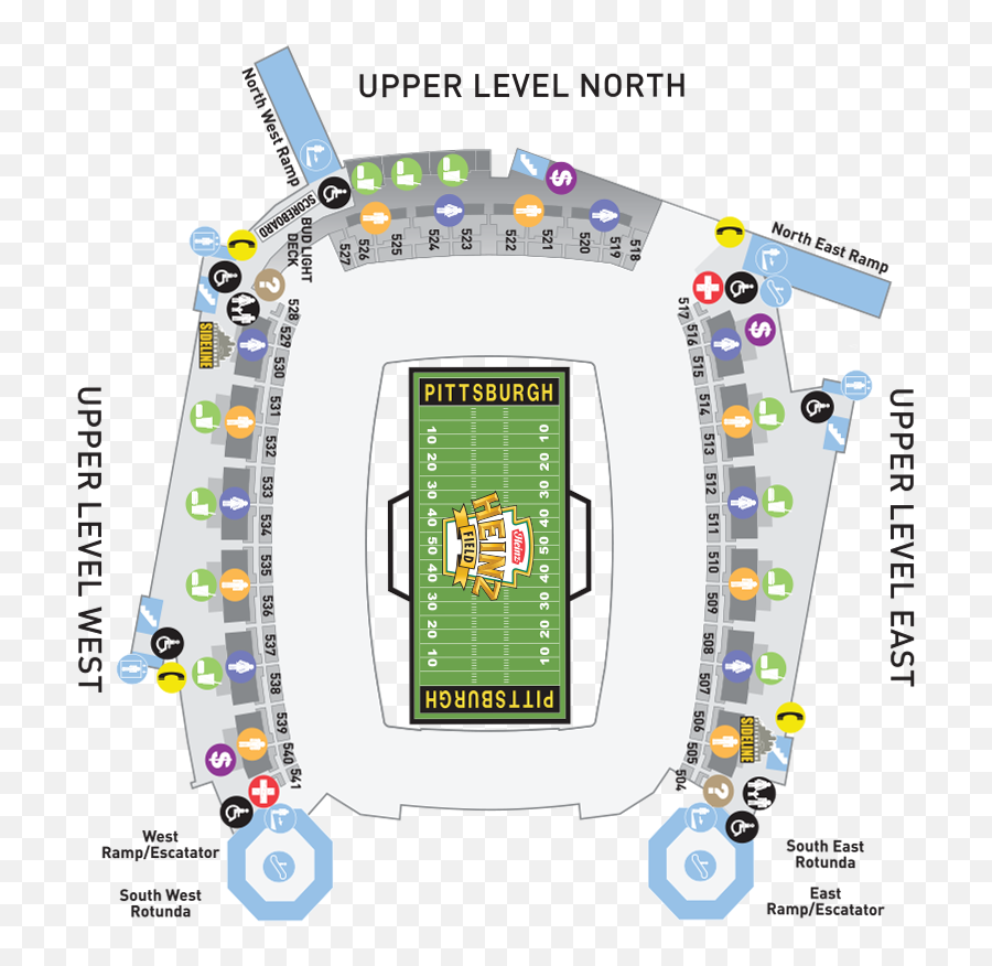 Heinz Field Seating Charts And Stadium Diagrams Emoji,Steelers Logo Outline