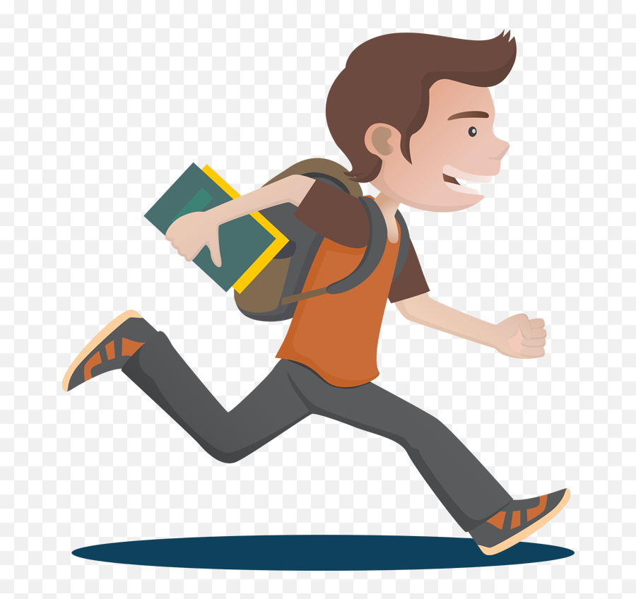 Svg Royalty Free Library Boy Run Clipart - Running In School Student Running Clipart Emoji,Library Clipart