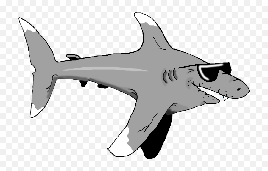 Download Hd Clipart Shark Grandpa - Grandpa Shark Cartoon Old Shark Cartoon Emoji,Shark Clipart Black And White