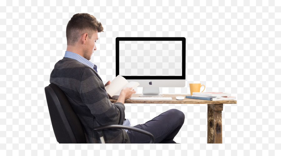 Computer Desk Png - Computer With Person Png 442185 Vippng People With Computer Png Emoji,Desk Transparent Background