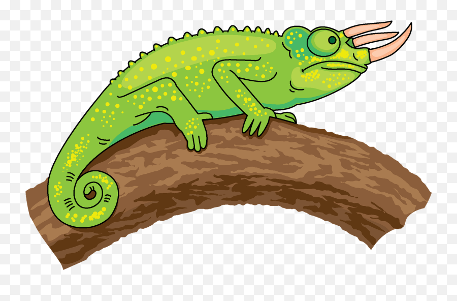 Trioceros Chameleon Clipart - Chameleon Clipart Creazilla Emoji,Chameleon Clipart