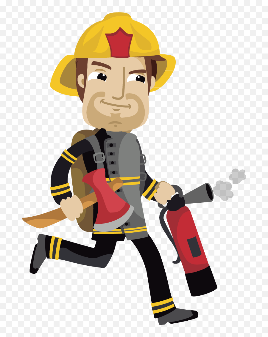 Fireman Vector - Firefighter Drawing Png Clipart Full Size Fireman Drawing Png Emoji,Firefighter Clipart