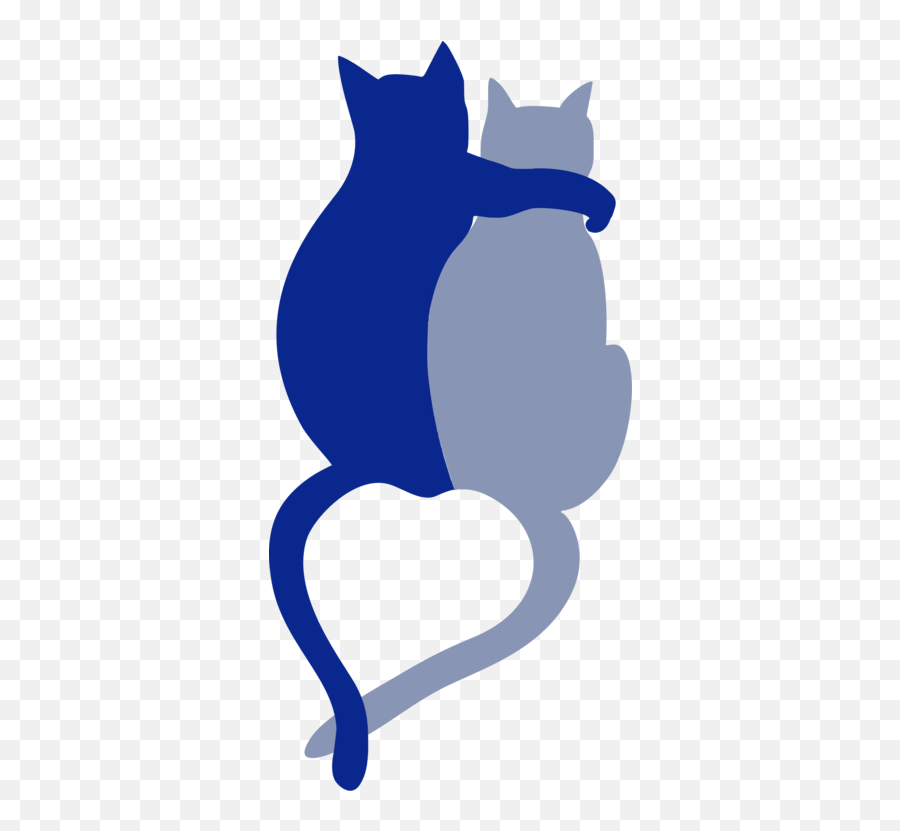 Blue Silhouette Small To Medium Sized - Soft Emoji,Cat And Dog Clipart