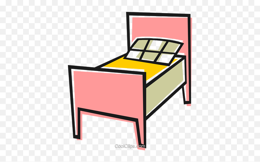 Single Bed Royalty Free Vector Clip Art Illustration - Twin Size Emoji,Bedroom Clipart