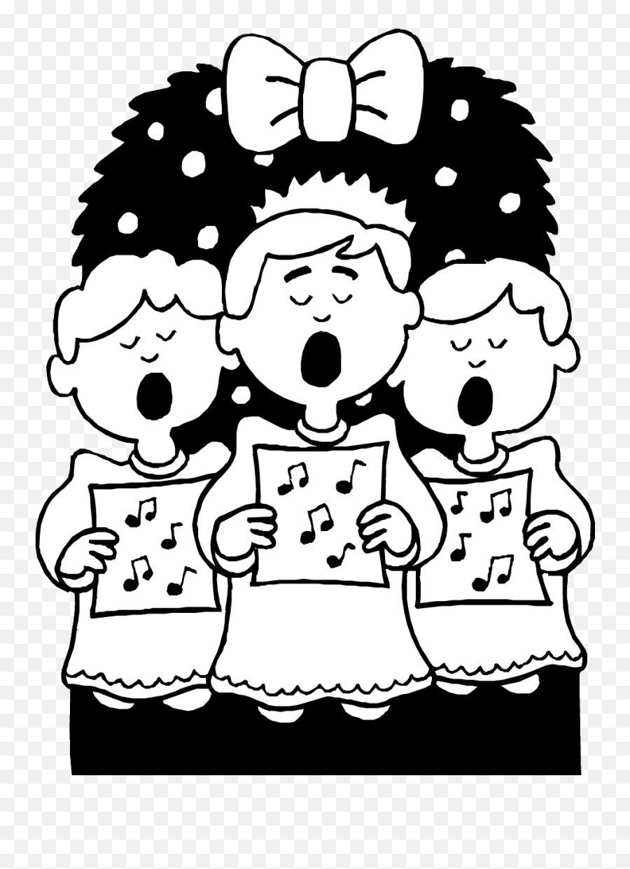 Christmas Choir Clipart Black And White - Christmas Choir Black And White Emoji,Choir Clipart
