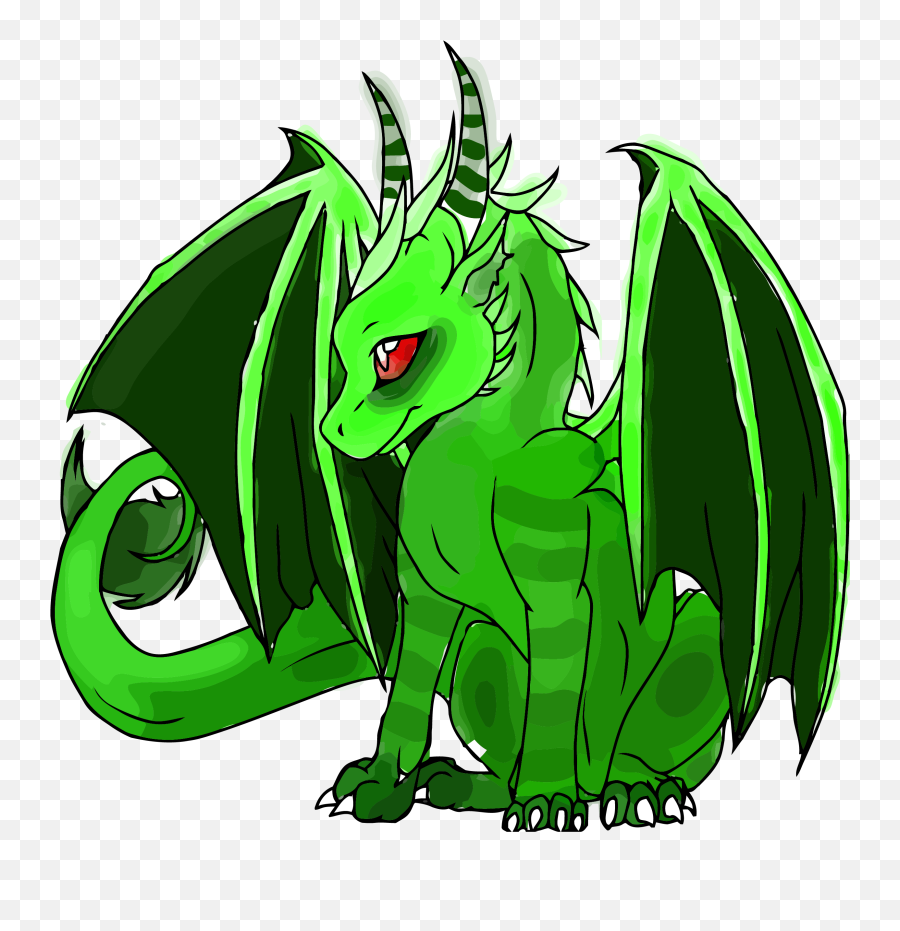 Side View Colorful Dragon Clipart Png - Anime Green Baby Dragon Emoji,Dragon Clipart