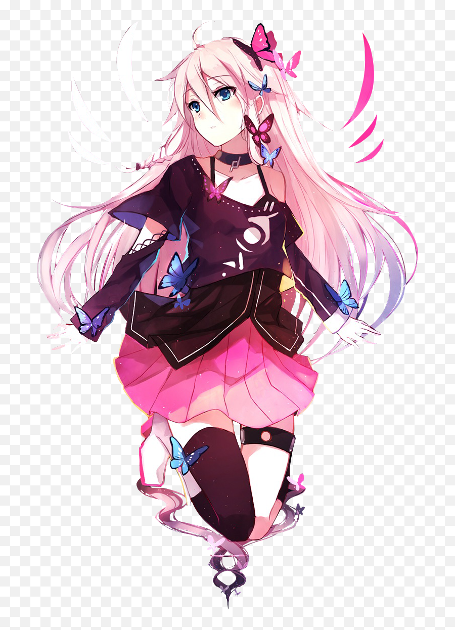 Download Anime Girl Pink Hair Png - Luka Vocaloid Hd Iphone Female Anime Character Png Emoji,Girl Hair Png