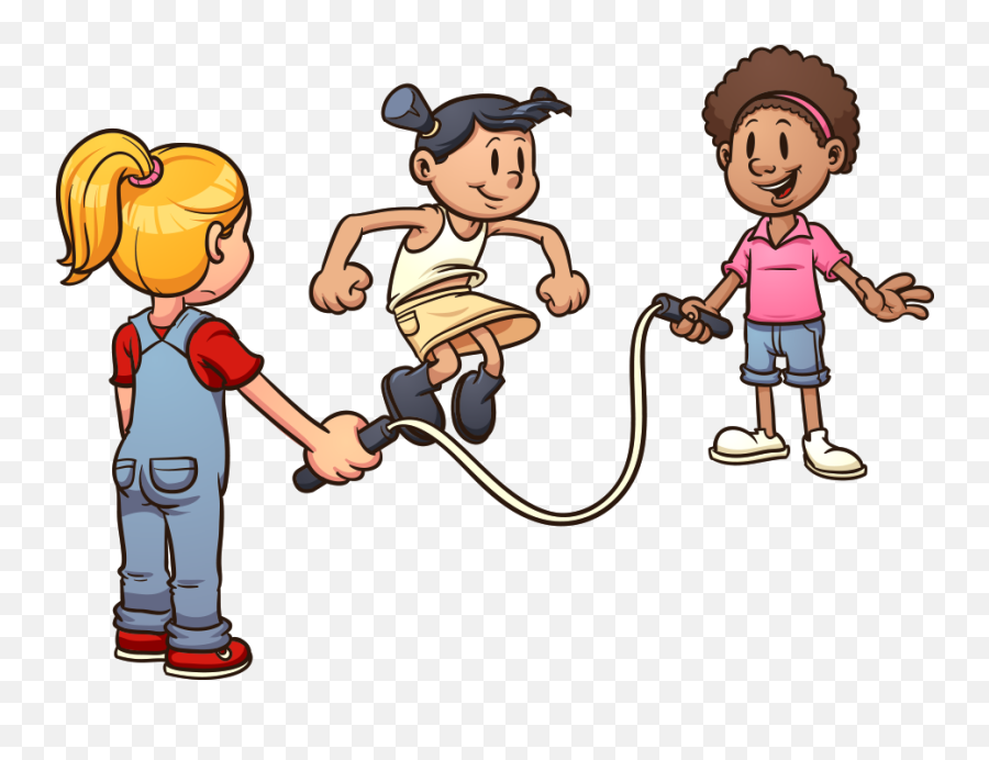 Play Jump Ropes Cartoon Clip Art - Girls Jumping Rope Cartoon Emoji,Jump Rope Clipart