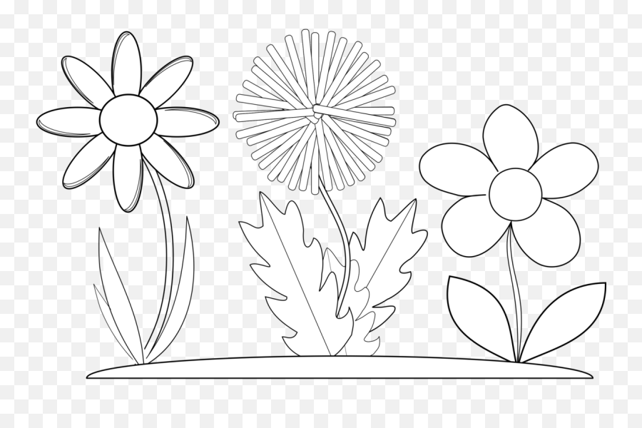 Download Black And White Flower Border Clipart Flower Black - Floral Emoji,Line Border Clipart
