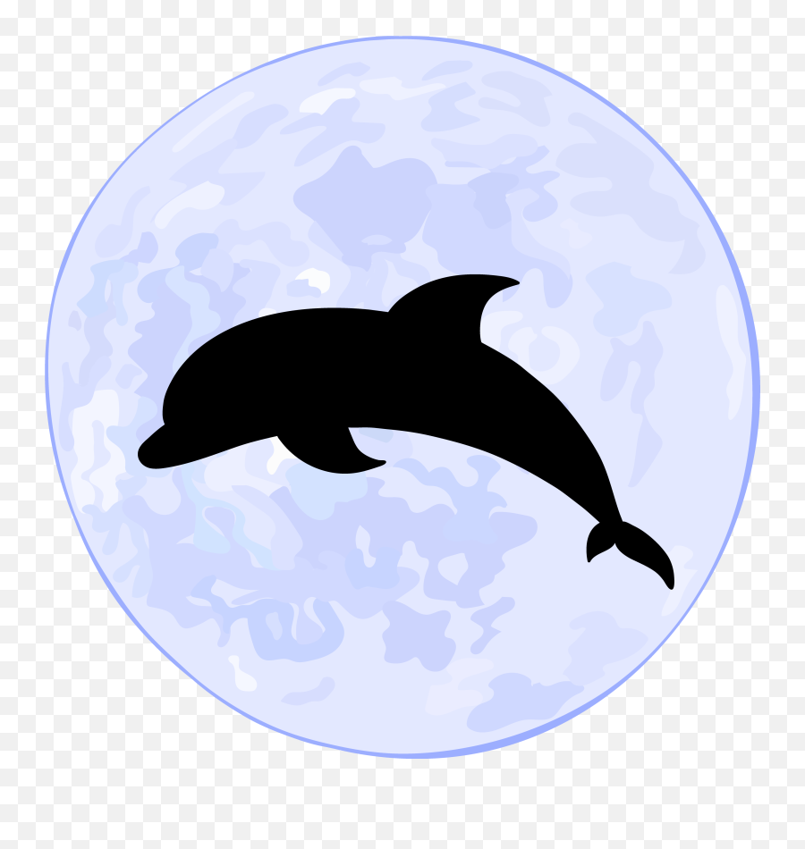 Supermoon Euclidean Vector Oceanic Dolphin Illustration Emoji,Dolphin Silhouette Png