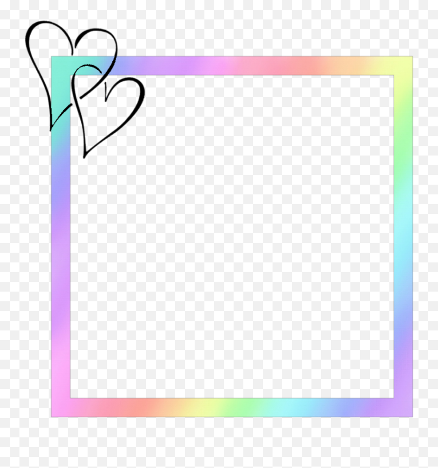Pastel Rainbow Frame Rainbowframe Hearts - Picture Frame Emoji,Rainbow Border Png