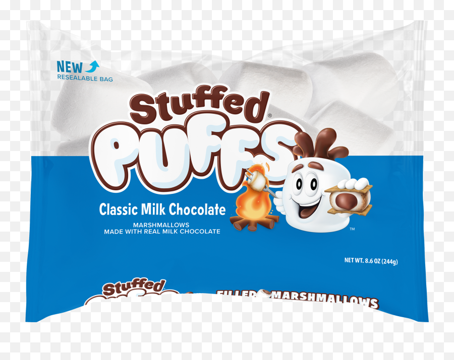 Stuffed Puffs Classic Milk Chocolate Filled Marshmallow 86 Oz Emoji,Marshmellow Png