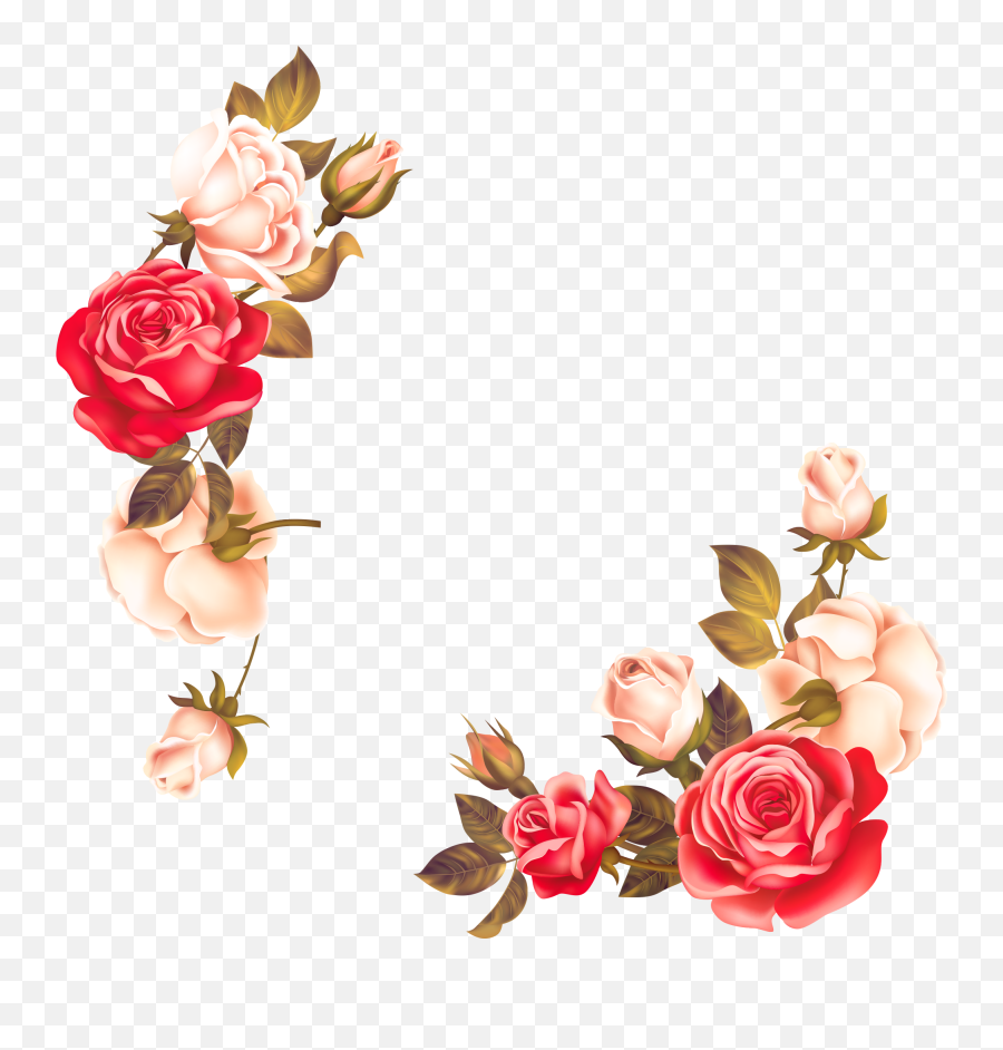 Rose Flowers Border Png - Rose Flower Design Border Png Emoji,Flower Border Png