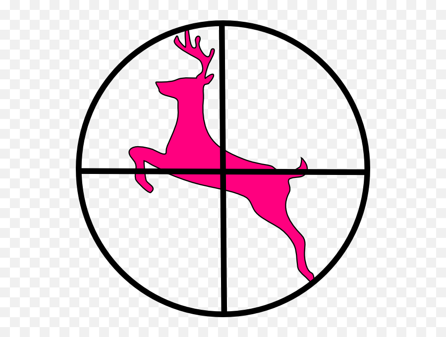Deer In Scope Clip Art At Clkercom - Vector Clip Art Online Deer Crosshairs Transparent Emoji,Antlers Clipart