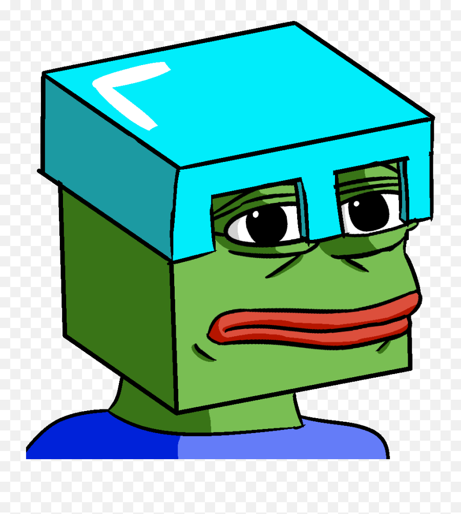 Pepetraders - Minecraft Pepe Emoji,Diamond Helmet Png