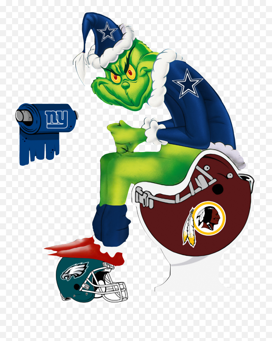 Santa Grinch Dallas Cowboys Toilet - Dallas Cowboys Grinch Emoji,Grinch Transparent