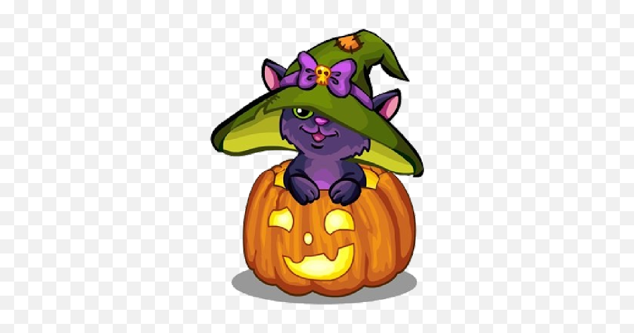 Cute Halloween Cat Clipart - Cute Cat Halloween Clip Art Emoji,Cute Halloween Clipart