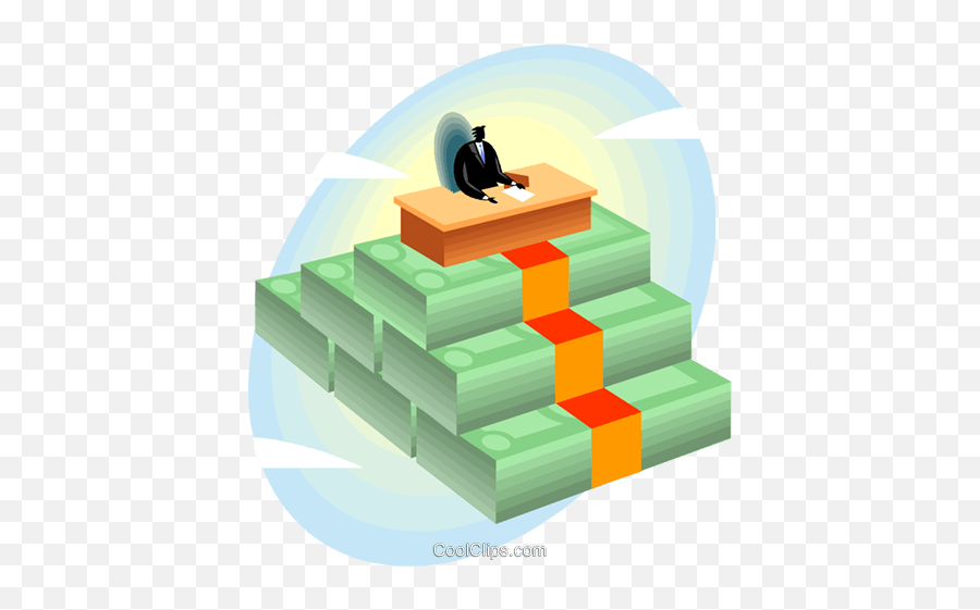 Businessman Working On Stack Of Money Royalty Free Vector Emoji,Money Stack Clipart