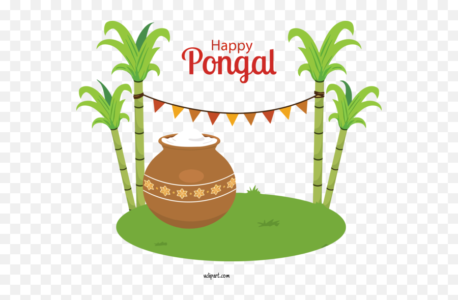 Holidays Flowerpot Palm Tree Tree For Pongal - Pongal Emoji,Flowerpot Clipart