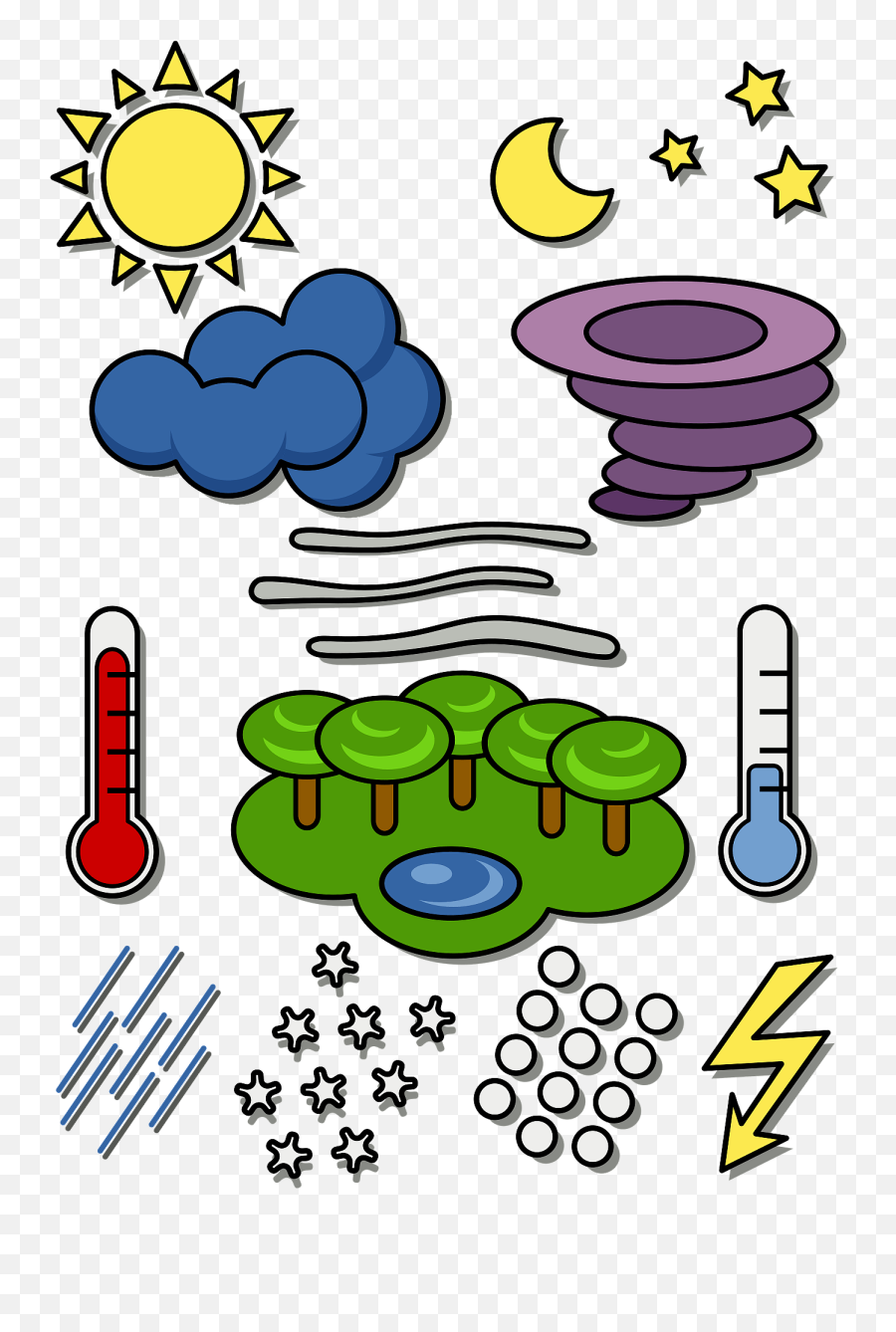 Weather Icons Clipart Free Download Transparent Png Emoji,Thunderstorm Clipart