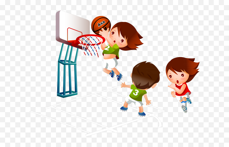 Kids Playing Basketball Clipart Transparent Cartoon - Jingfm Playing Basketball Clipart Png Emoji,Kids Playing Clipart