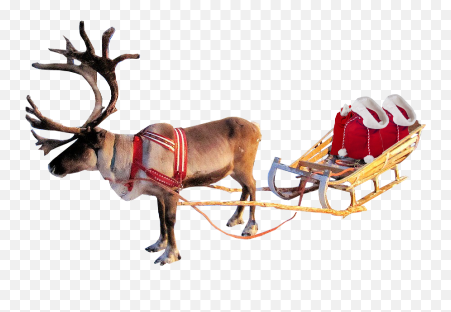 Santa Sleigh Png Clipart - Reindeer Sleigh Transparent Emoji,Santa Sleigh Clipart