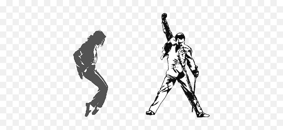 Michael Jackson Amp Freddie Mercury - Freddie Mercury Silueta Png Emoji,Freddie Mercury Png