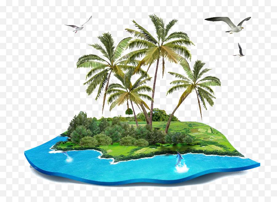 Island With Trees Cartoon Transparent - Island Png Emoji,Island Png