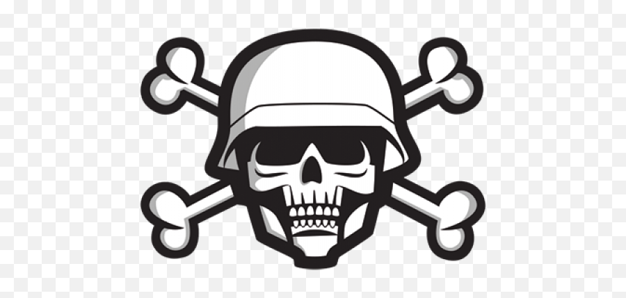 Skull - Crossbones Militarysticker Cartoon Simple Skull Drawing Emoji,Skull And Crossbones Png