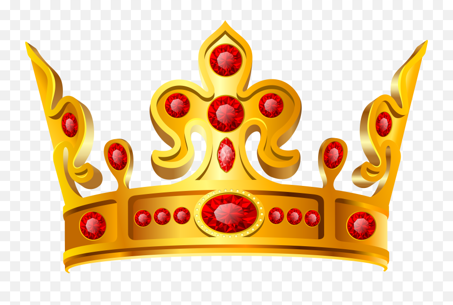 Gold Crown Red Stone Png Image - Transparent Red Crown Png Emoji,Crown Clipart