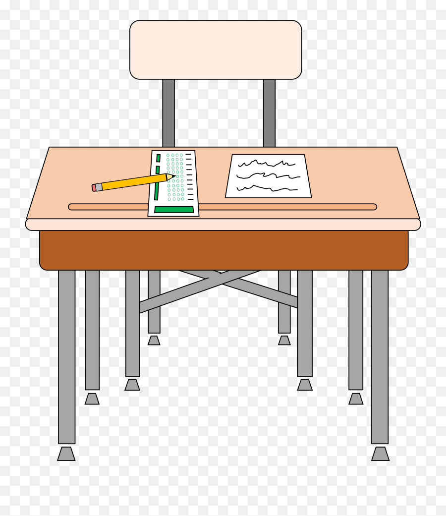 Desk Clipart Transparent - Classroom Chair And Table Clipart Emoji,Desk Transparent