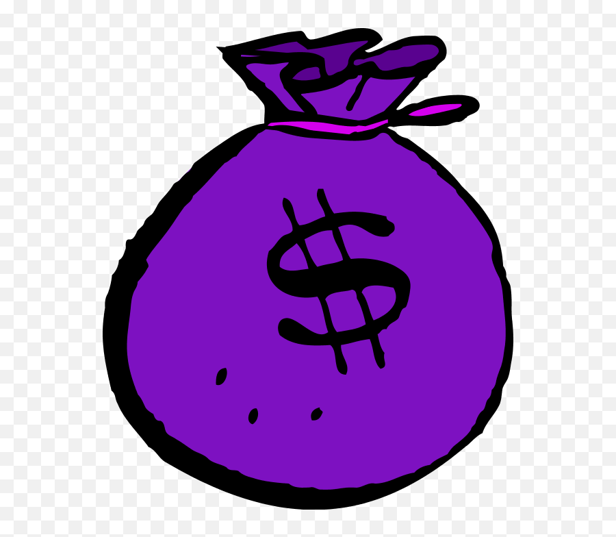 Download Money Clipart Purple - Cartoon Money Bag Purple Money Clipart Emoji,Money Bags Png