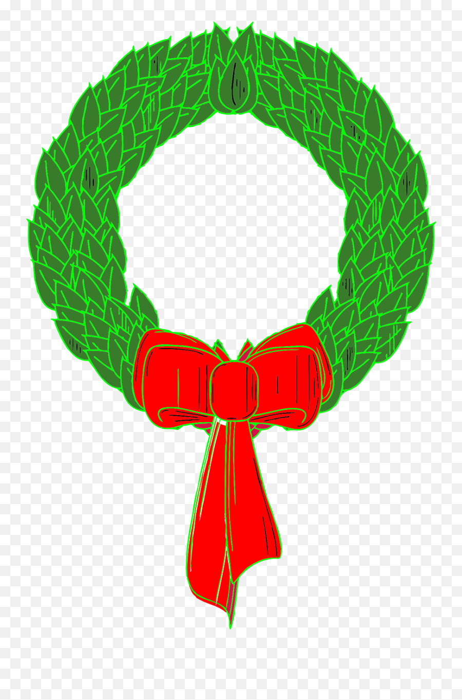 Wreath Chaplet Christmas - Free Vector Graphic On Pixabay Emoji,Green Bow Png