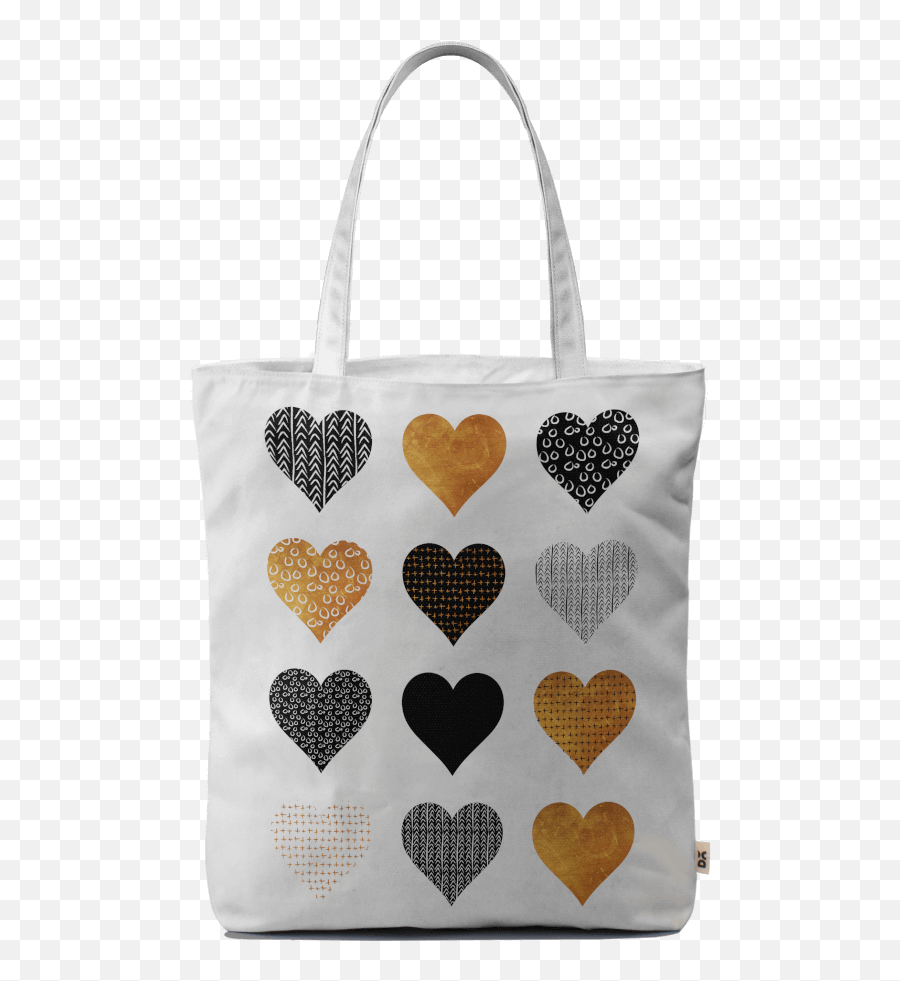 Dailyobjects Gold Hearts Baesic Tote Bag Buy At Dailyobjects Emoji,Gold Hearts Png