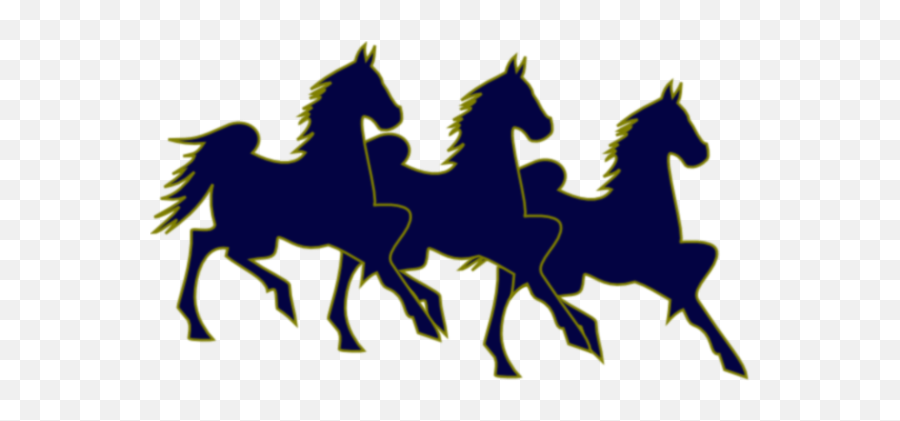 Three Horses Blue And Tan Clip Art - Gaited Horse Make Emoji,Tan Clipart