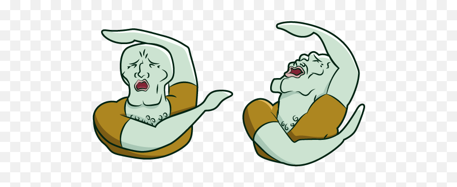 Handsome Squidward Falling Meme Emoji,Squidward Dab Png