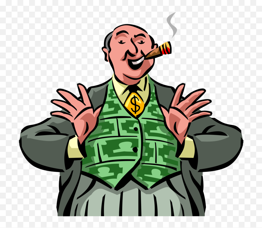 Fat Cat Capitalist Smokes Cuban Cigar - Vector Image Emoji,Fat Cat Png