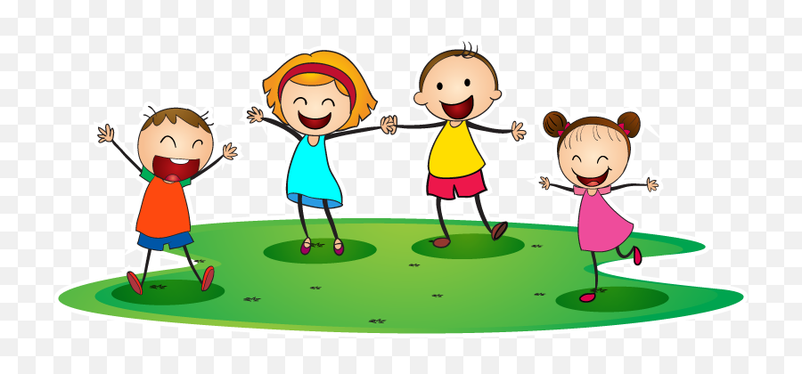 Happy Children - Kids Playing Illustration 860x365 Png Out Door Games Clip Art Emoji,Kids Playing Clipart