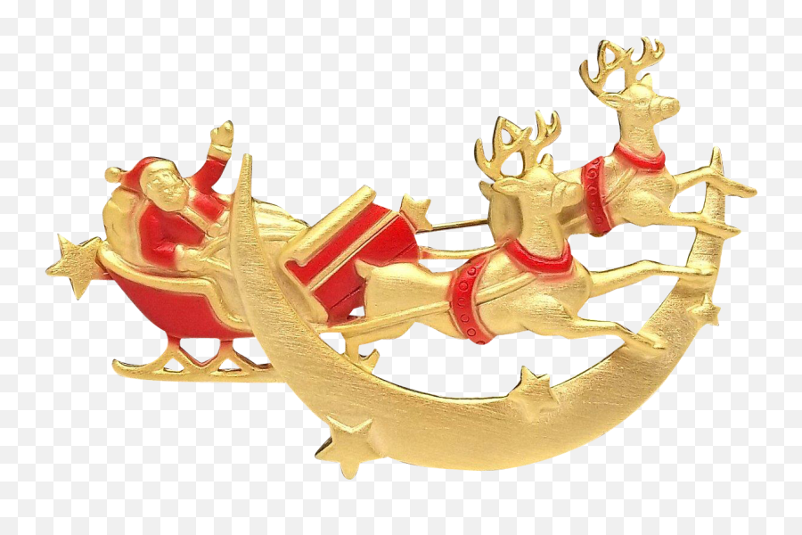 Santa Reindeer Sleigh - Fictional Character Emoji,Santa Sleigh Clipart