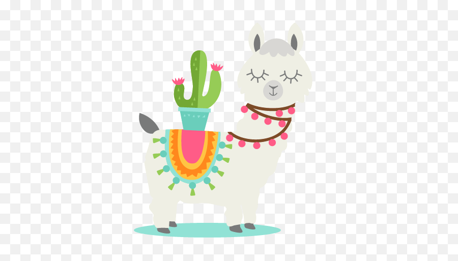 Llama Svg Cut File Scrapbook Title Svg - Transparent Llama And Cactus Clipart Emoji,Cute Llama Clipart