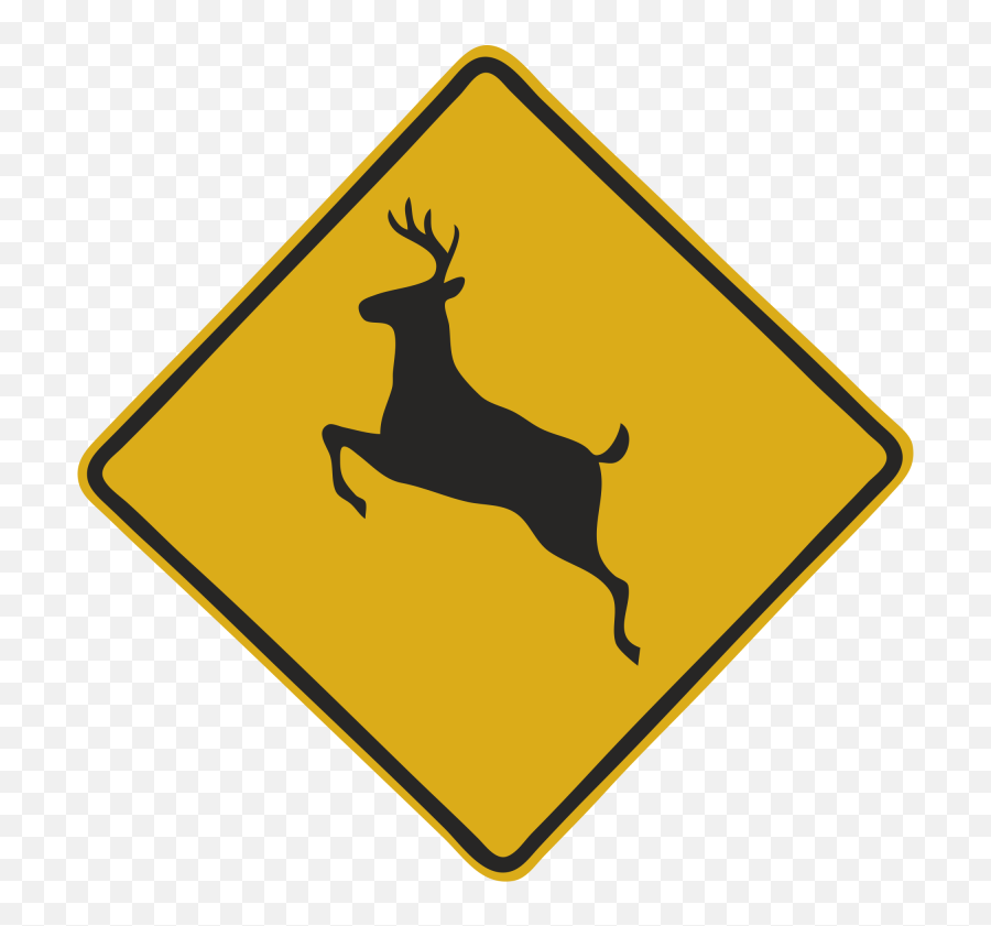 Deer Crossing Sign U2013 Free Svg Clipart - International Antarctic Centre Emoji,Antlers Clipart